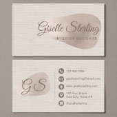 Interior Designer Neutral Beige Linen Abstract Visitekaartje