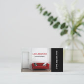 Interior Designer Red Sofa Furniture Studio Visitekaartje (Staand voorkant)