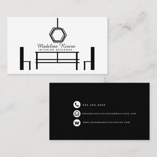 Interior Designer Visitekaartje (Voorkant / Achterkant)
