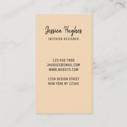 Interior Designer Visitekaartje (Achterkant)
