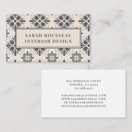 Interior Designer Visitekaartje (Voorkant / Achterkant)