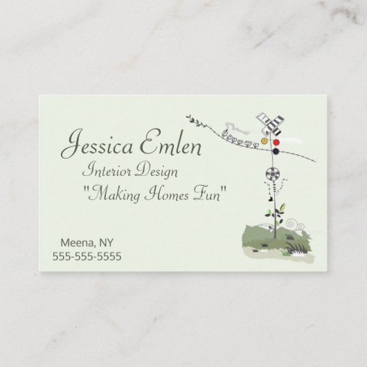 Interior Designer Visitekaartje Whimsical (Achterkant)