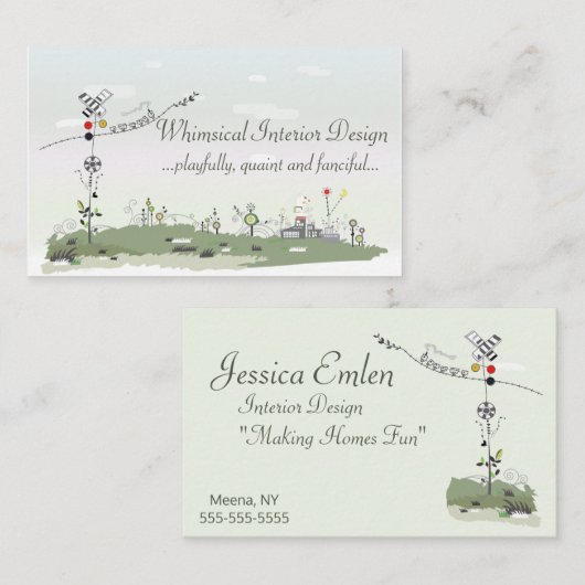 Interior Designer Visitekaartje Whimsical (Voorkant / Achterkant)