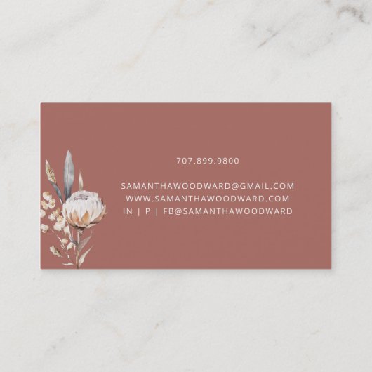 Interior Designer Wildflowers CreTam Terracotta Visitekaartje (Achterkant)