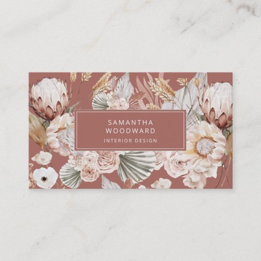 Interior Designer Wildflowers CreTam Terracotta Visitekaartje (Voorkant)