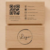 Interior Designer Wood Professional QR Code Visitekaartje