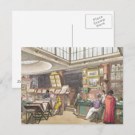 Interior from Ackermann's 'Repository of Arts', Li Briefkaart (Voorkant / Achterkant)