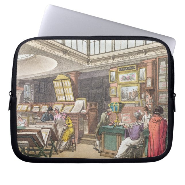 Interior from Ackermann's 'Repository of Arts', Li Laptop Sleeve (Voorkant)