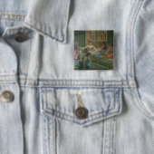 Interior of a Harem, c.1865 Vierkante Button 5,1 Cm (In situ)