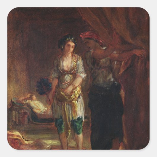 Interior of a Harem in Oran, c.1847 Vierkante Sticker (Voorkant)