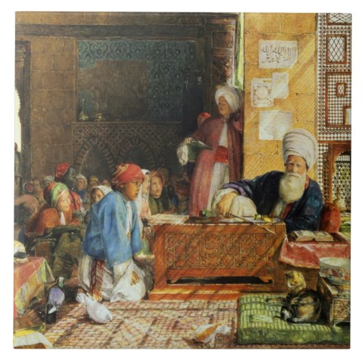 Interior of a School, Cairo, 1890 (w/c) (zie ook Tegeltje (Voorkant)