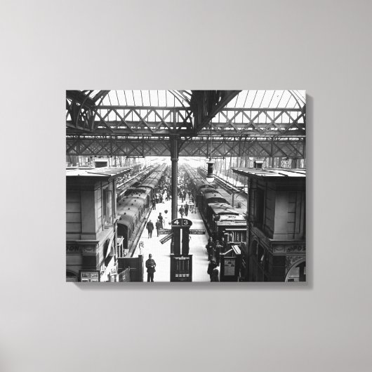 Interior of Charing Cross Station, Londen Canvas Afdruk (Voorkant)