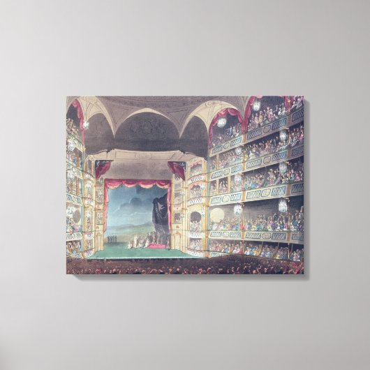 Interior of Drury Lane Theater, 1808 Canvas Afdruk (Voorkant)