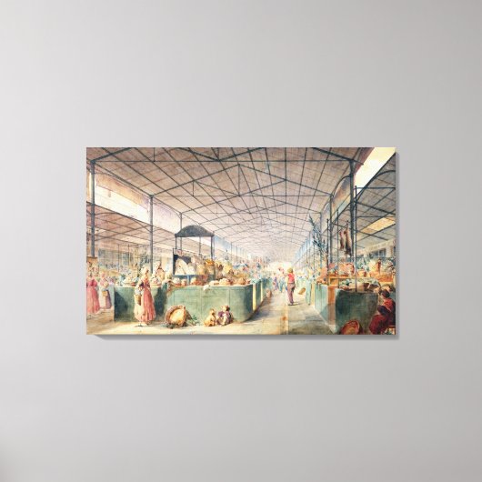 Interior of Les Halles, 1835 Canvas Afdruk (Voorkant)