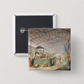 Interior of Les Halles, 1835 Vierkante Button 5,1 Cm (Voorkant /achterkant)