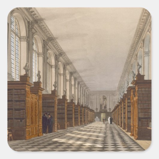 Interior of Trinity College Library, Cambridge, fr Vierkante Sticker (Voorkant)