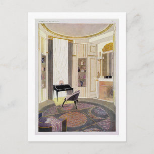 Interior with furniture designed by Ruhlmann, from Briefkaart