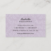 INTERIOREN modern elegant textiel demask paars Visitekaartje (Achterkant)