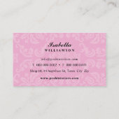 INTERIORS modern elegant textiel damast heet roze Visitekaartje (Achterkant)
