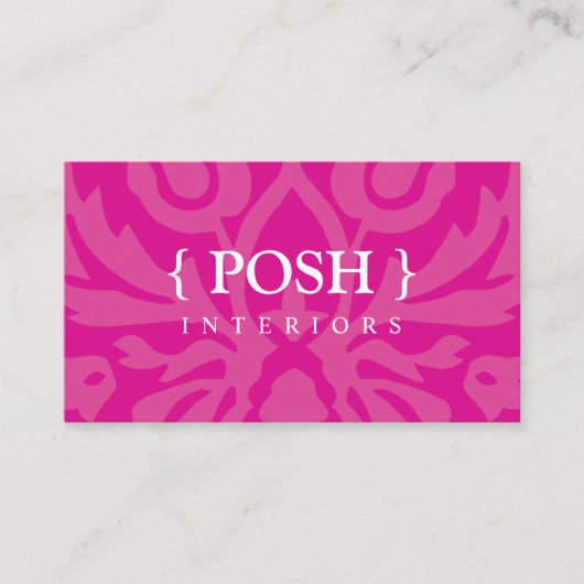 INTERIORS modern elegant textiel damast heet roze Visitekaartje (Voorkant)