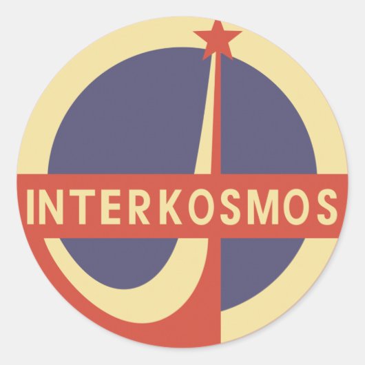 Interkosmos Ronde Sticker (Voorkant)