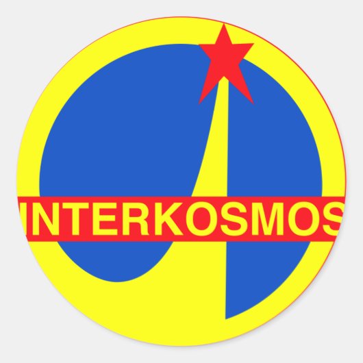 Interkosmos Ronde Sticker (Voorkant)