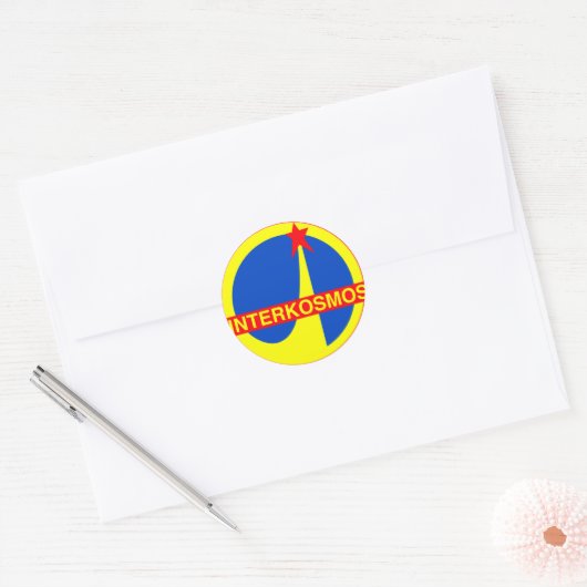 Interkosmos Ronde Sticker (Envelop)