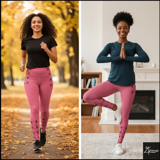 Interlace-patroon - donkerroze leggings