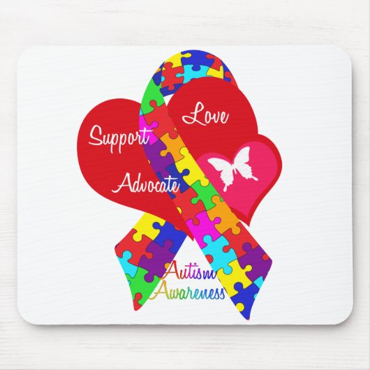 Interlaced Autism Ribbon Muismat (Voorkant)
