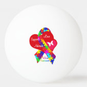 Interlaced Autism Ribbon Pingpongbal (Achterkant)