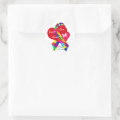 Interlaced Autism Ribbon Ronde Sticker (Tas)