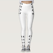 Interlacepatroon - wit en zwart leggings (Voorkant)