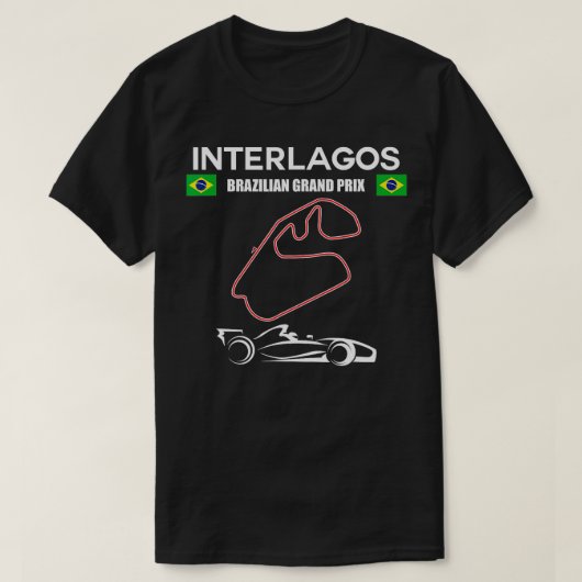 Interlagos Circuit Formula Racing Braziliaanse Gra T-shirt (Design voorkant)