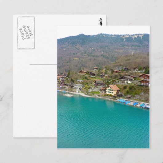 Interlaken, het uitzicht van de brug briefkaart (Voorkant / Achterkant)
