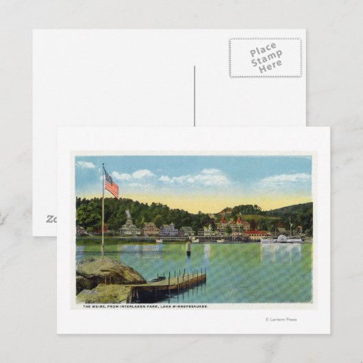 Interlaken Park Uitzicht van de Weirs Briefkaart (Voorkant / Achterkant)