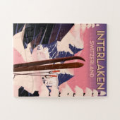 Interlaken Switzerland Ski travel poster. Legpuzzel (Horizontaal)
