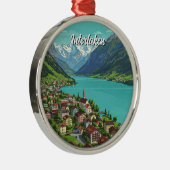 Interlaken Switzerland Travel Metalen Ornament (Rechts)