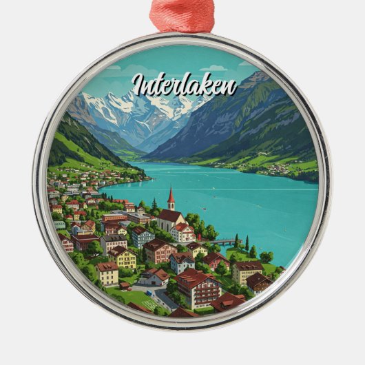 Interlaken Switzerland Travel Metalen Ornament (Voorkant)