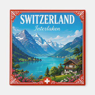 🏔️ Interlaken Zwitserland Alpen Vakantie Herinner Magneet