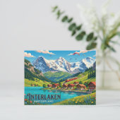 Interlaken Zwitserland Briefkaart (Staand voorkant)