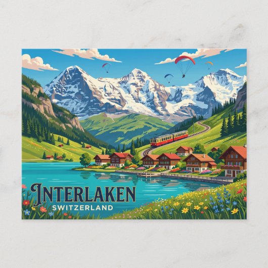 Interlaken Zwitserland Briefkaart (Voorkant)