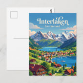 Interlaken Zwitserland Briefkaart (Voorkant / Achterkant)