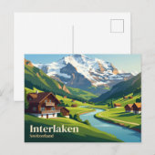 Interlaken Zwitserland Briefkaart (Voorkant / Achterkant)