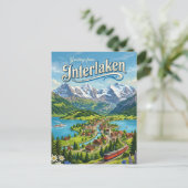 Interlaken Zwitserland Briefkaart (Staand voorkant)