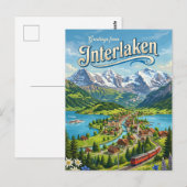 Interlaken Zwitserland Briefkaart (Voorkant / Achterkant)
