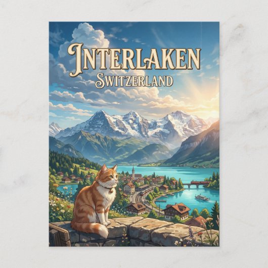 Interlaken Zwitserland Briefkaart (Voorkant)