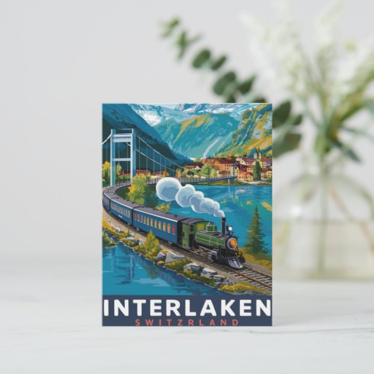 Interlaken Zwitserland Briefkaart (Staand voorkant)