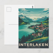 Interlaken Zwitserland Groen Briefkaart (Voorkant / Achterkant)