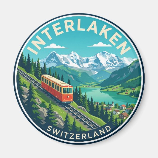 Interlaken Zwitserland Magneet (Voorkant)