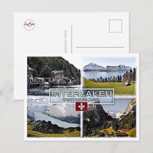 Interlaken - Zwitserland - Mozaïek - Briefkaart (Voorkant / Achterkant)